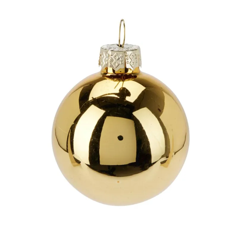 Well Home Juego de 12 Bolas de Navidad color Dorado Ø5cm - Brillantes y mate