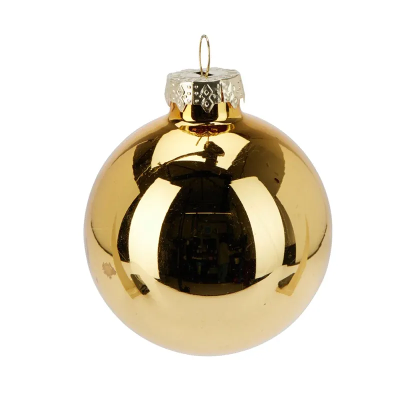 Well Home Juego de 12 Bolas de Navidad color Dorado Ø6cm - Brillantes y mate