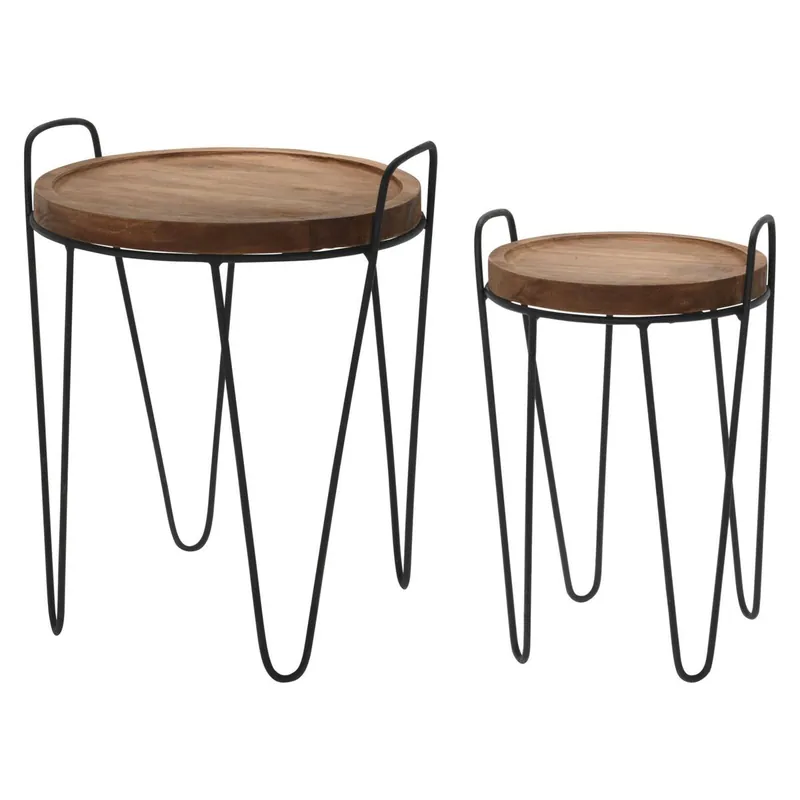 Well Home Juego de 2 mesas centro 38x38x50cm / 28x28x46cm - Muebles