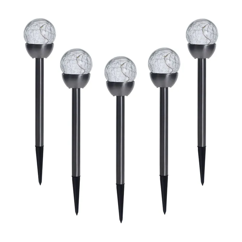 Well Home Juego de 5 luces solares en acero inoxidable Ø6cm - Decoración