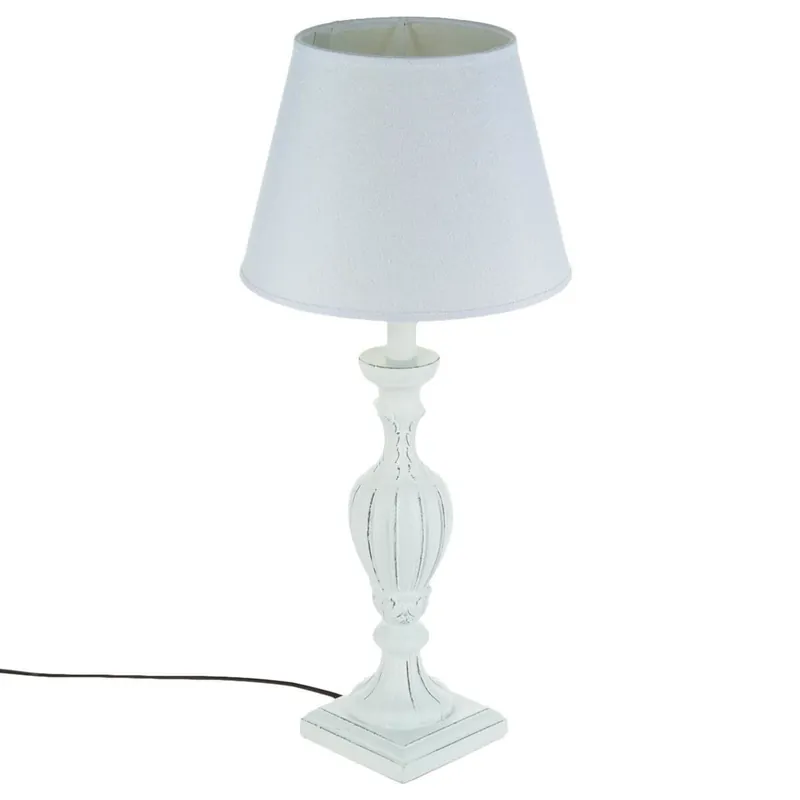 WELL HOME - Lámpara droit MDF et lino "RENZO" blanco