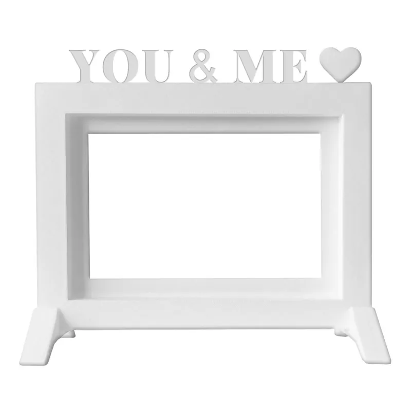 Well Home - Marco de Fotos de Mesa o Pared / Modelo ''YOU & ME'' / Tamaño del marco 20,5x13,5x1,5 para Fotos de 10x15 / Color Blanco
