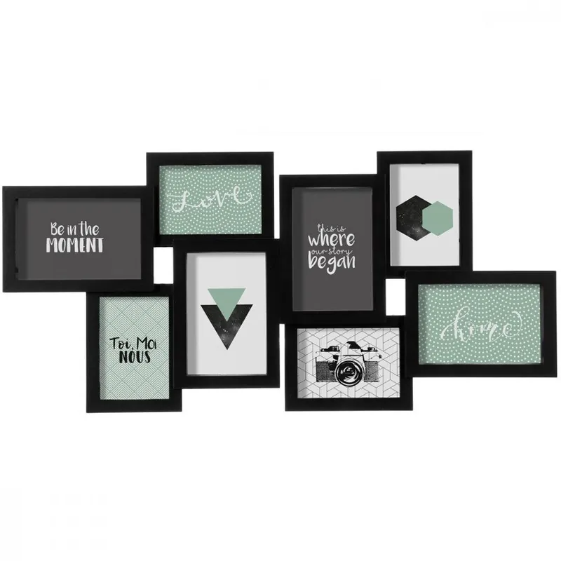 Well Home Marco para 8 imágenes negro - Decoración