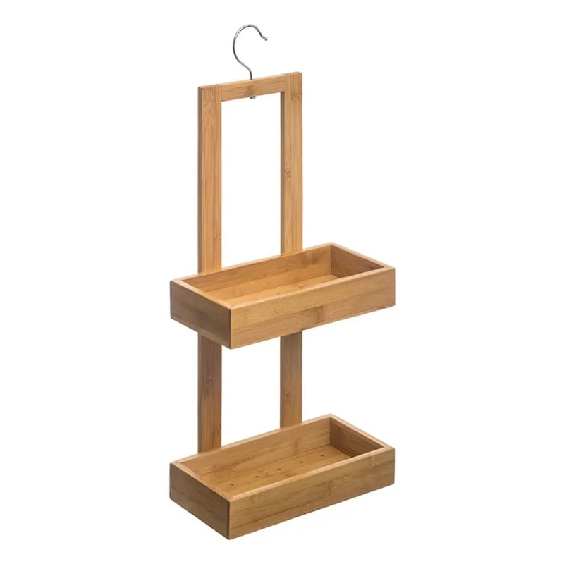 WELL HOME - Organizador con 2 bandejas de ducha bambú