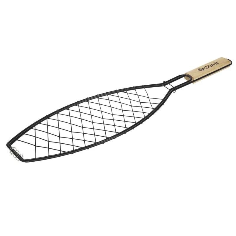 WELL HOME - Parrilla Grill para pescado mango de madera