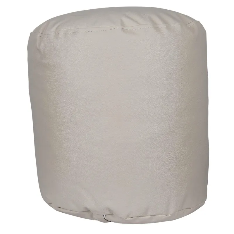 Well Home Puff Redondo Ø40x38cm Color Crudo Beige - Asiento Acolchado y Cómodo