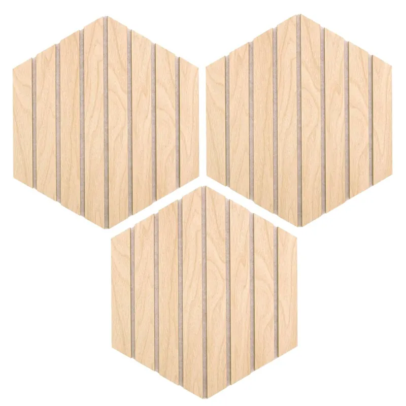 Well Home Set de 3 paneles decorativos 'Colva' Hexágono 30x26cm en MDF color Beige - Decoración