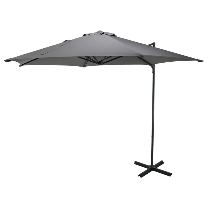 WELL HOME - Sombrilla colgante Push Up con base de acero cruzado
