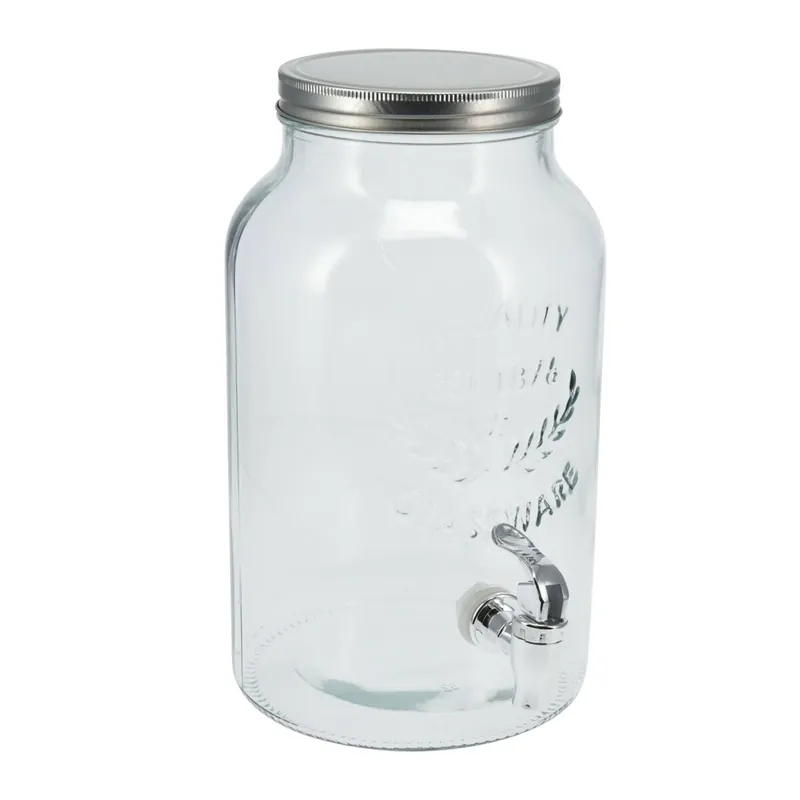 Well Home Vaso Dispensador de Bebidas 5500ml con Tapa Metálica - Cocina