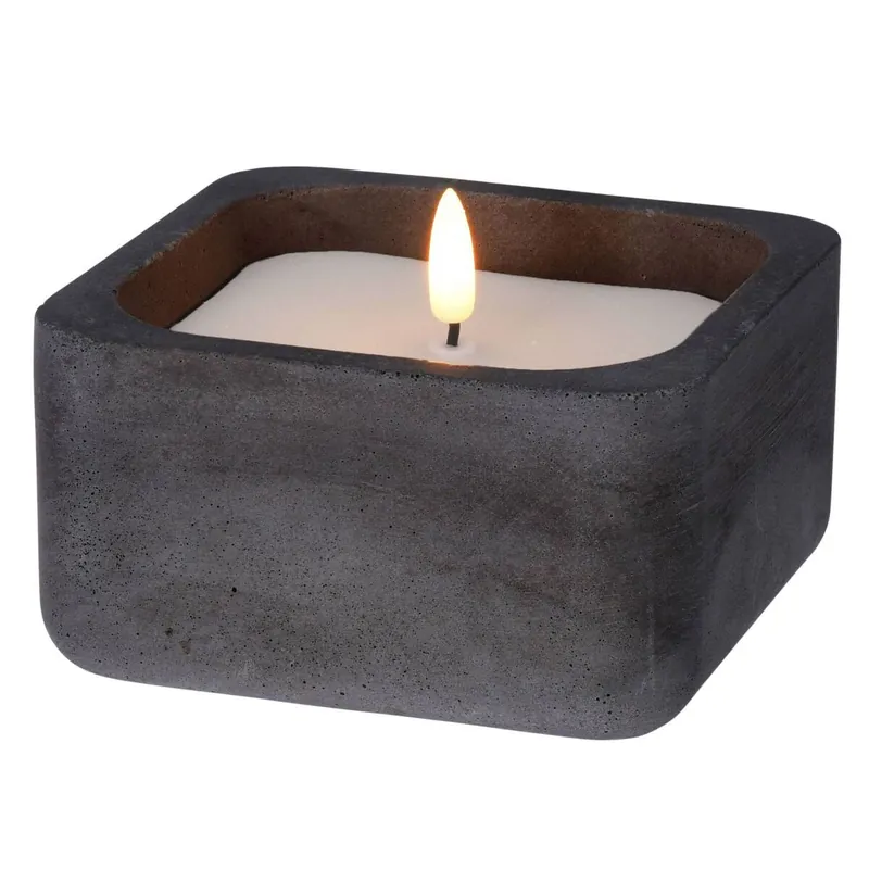 WELL HOME - Vela led formato cuadrado color negro 12x12x6,5cm