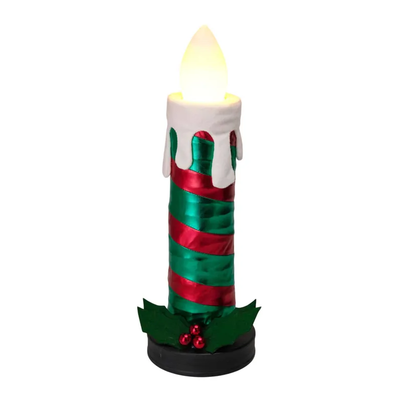 Well Home Vela Plegable de 60cm con luces de llama, color Verde y con Música - Decoración