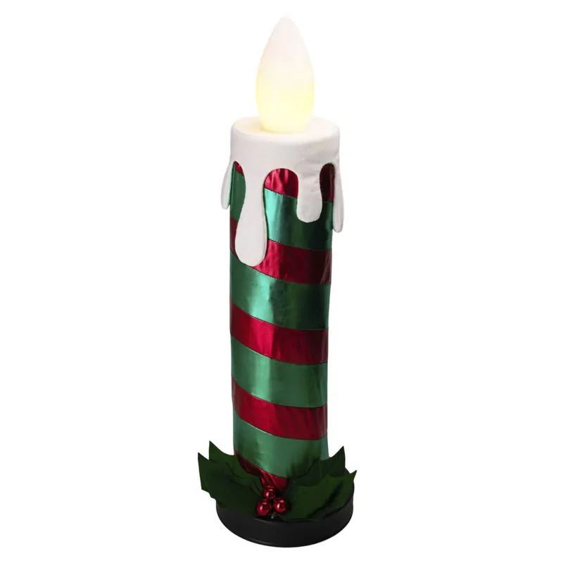 Well Home Vela Plegable de 90cm con luces de llama, color Verde y con Música - Decoración