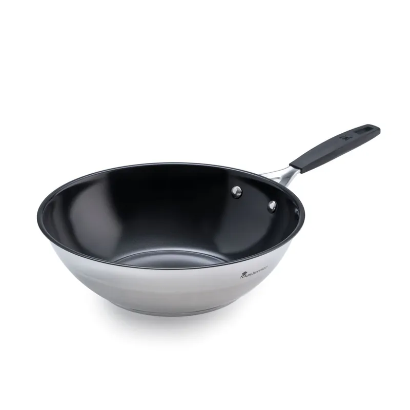 Wok Ø28x8,5cm en acero inoxidable apta para inducción SMART MasterPRO - Cocina