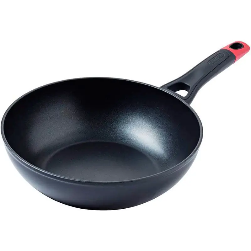 Wok Óptima+ Pyrex aluminio forjado antiadherente negro Ø28 cm - Cocina