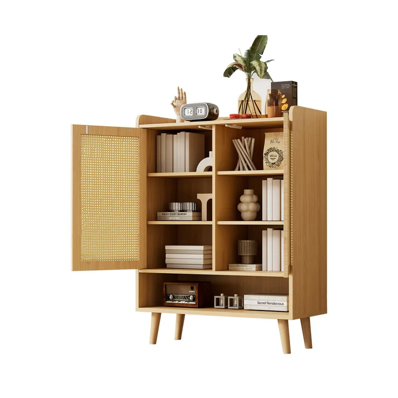 Zapatero de panel de partículas con 2 puertas,natural - Muebles