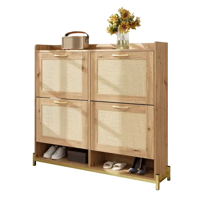 Zapatero de mdf con 4 trampones,natural - Muebles