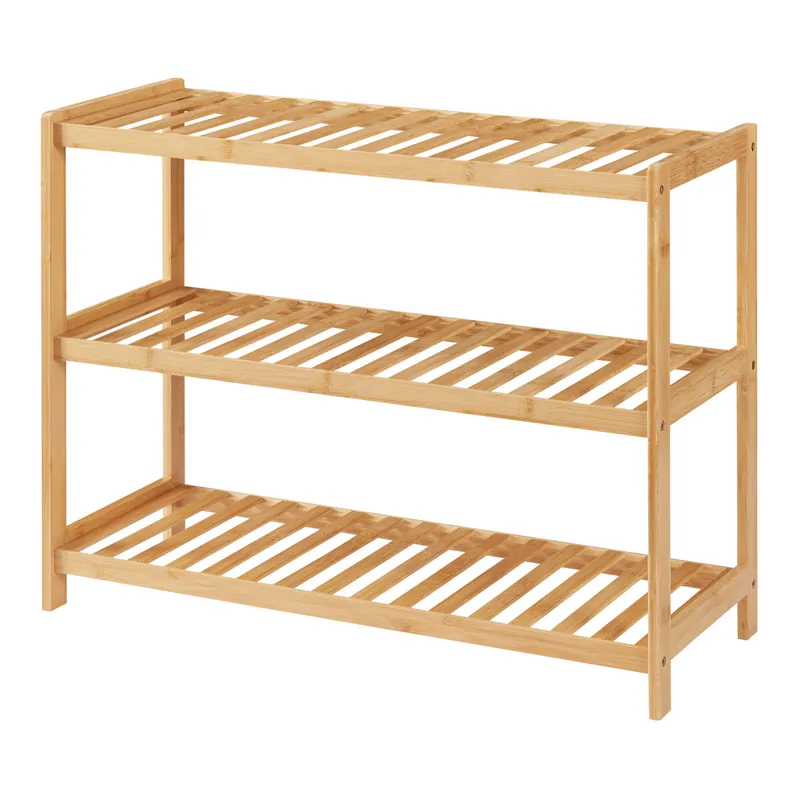 Zapatero Dammfleth de 3 niveles para 9 pares bambú 55 x 68 x 27 cm Natural [en.casa] - Muebles