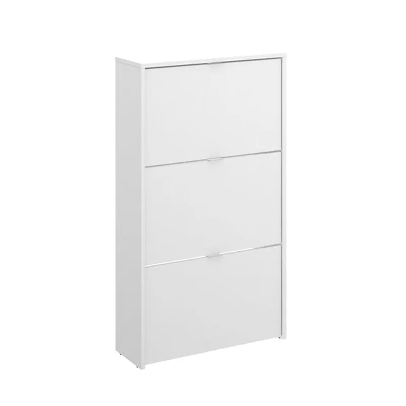 Zapatero Jazz con 3 puertas abatibles blanco brillo 113x61x25 cm - Muebles