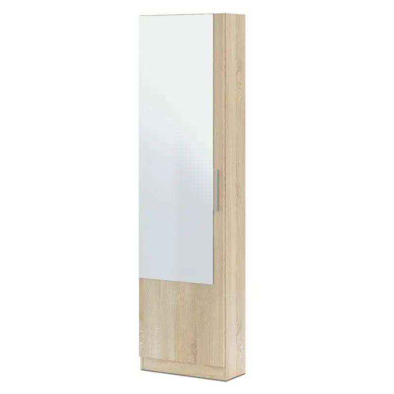 Zapatero Kristal 1 puerta Blanco Artik (Blanco Mate) 50 x 180 x 22 cm - Muebles