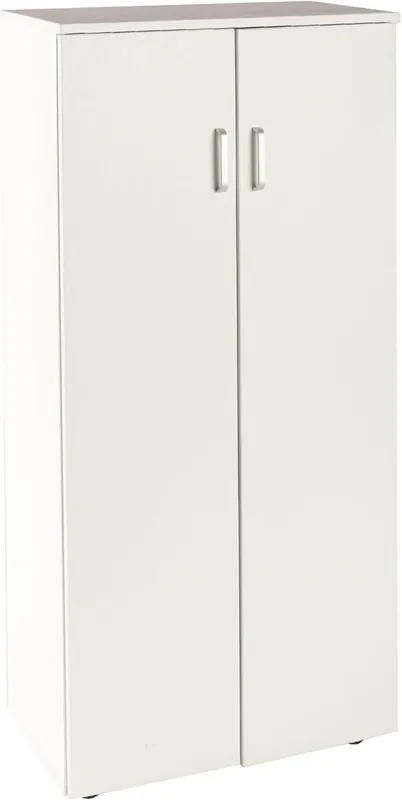 Zapatero Librería de Dos Puertas, Madera, Zapatero Puertas de Libro Mueble Auxiliar, Medidas: 60cms Ancho, 32,5cms Profundo, 124cms Alto (Blanco) - Muebles