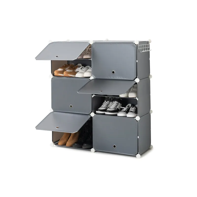 Zapatero Modular Portátil InnovaGoods Gris - 28 pares