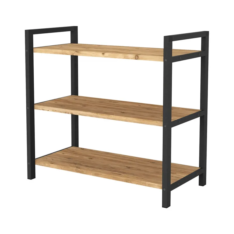 Zapatero Sømna 3 niveles aglomerado/metal 70 x 66 x 36 cm roble [en.casa] - Muebles