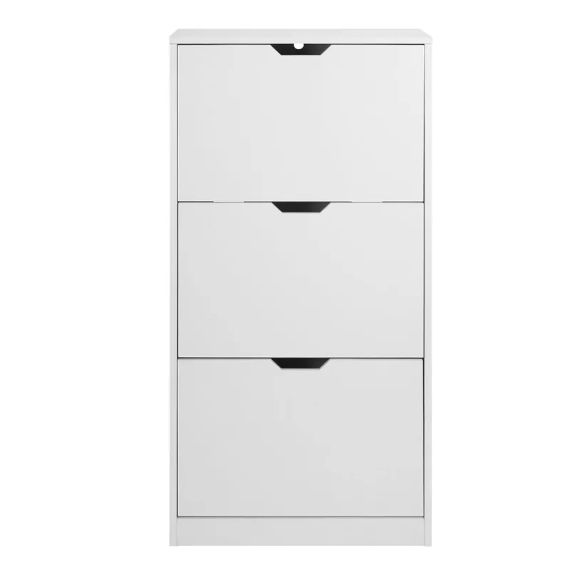 Zapatero SHINING 3 trampones color blanco - Muebles