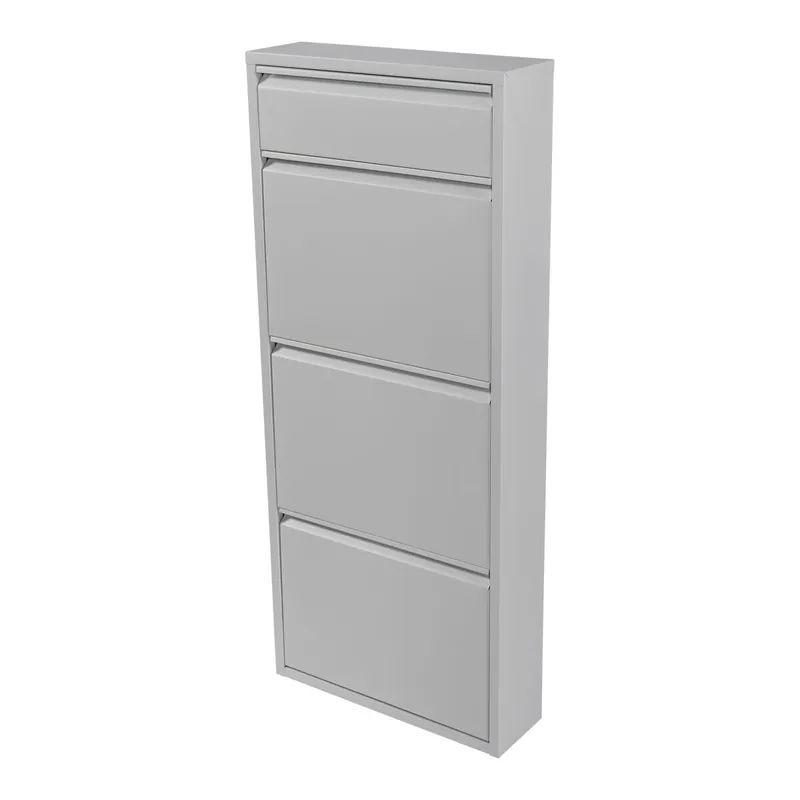 Zapatero Sokndal con 3+1 puertas 118x50x15 cm metal - Azul noche [en.casa]