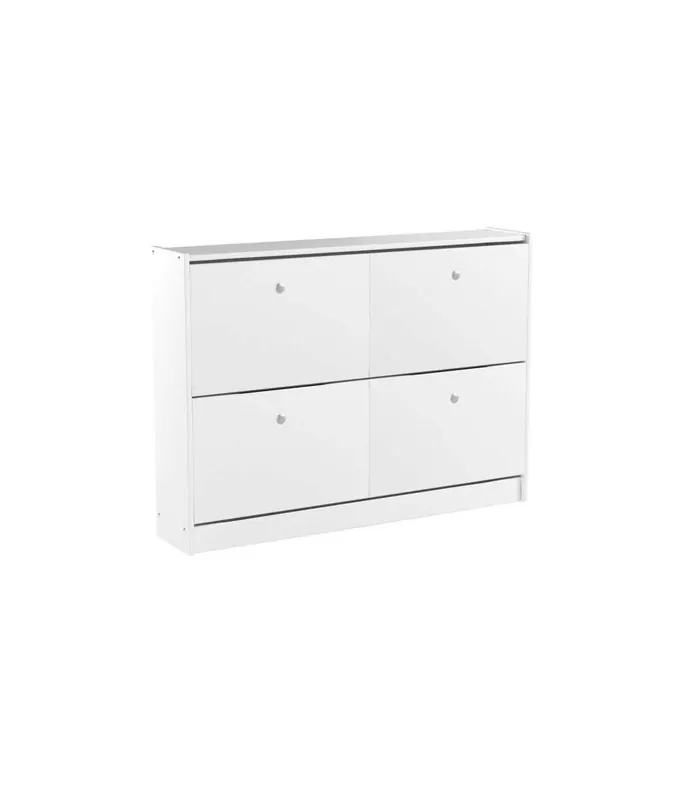 Zapatero Tabac de madera con diseño elegante y funcional blanco de 80x110x23 cm - Muebles