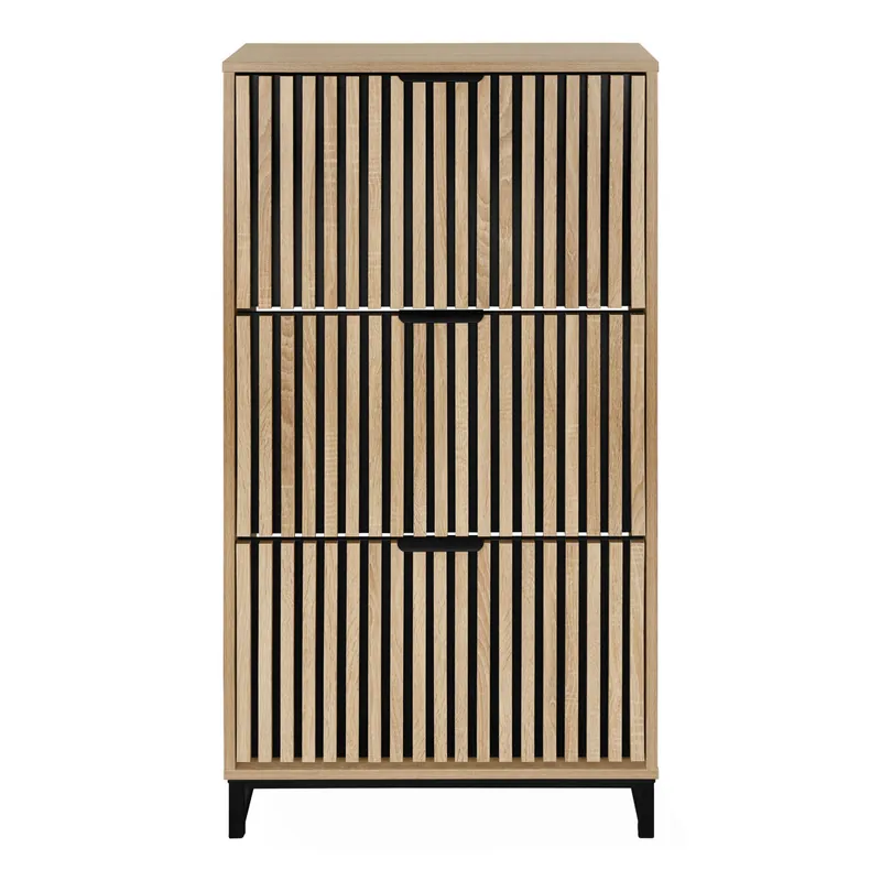 Zapatero TABLET 3 trampones 60x124x24cm roble - Muebles