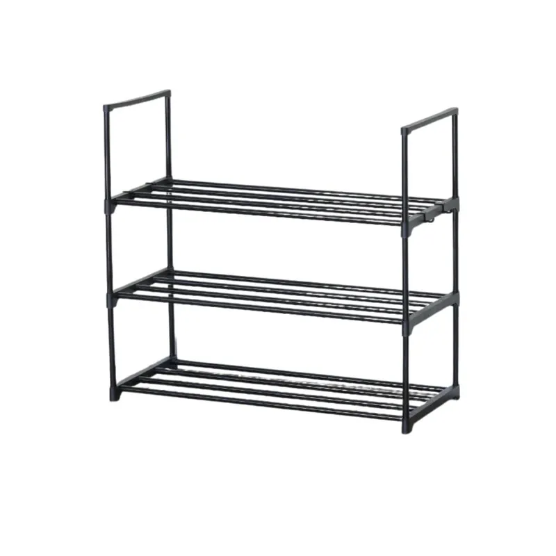 Zapatero Toscana 3 niveles diseño apilable negro 61x67x30 cm - Muebles