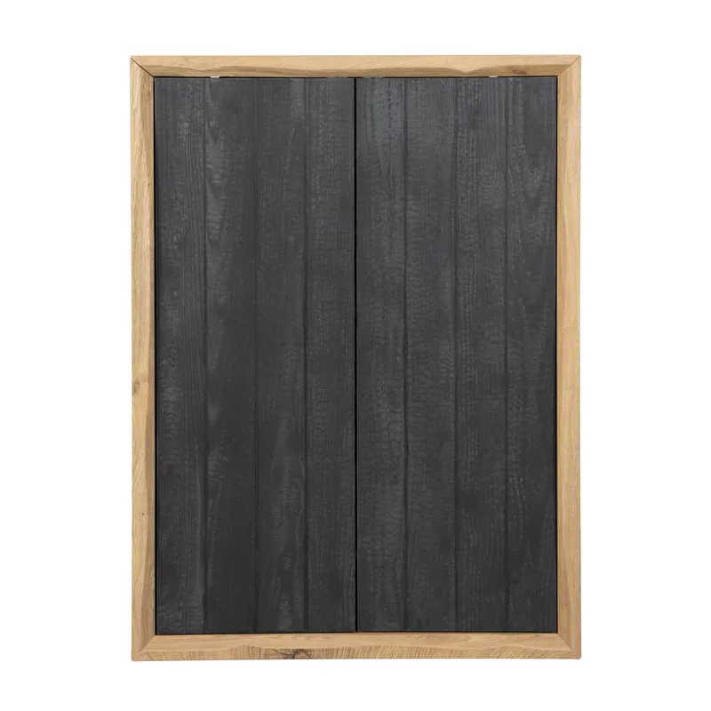 Zapatero WOOD II 110x80x40cm roble y negro - Muebles