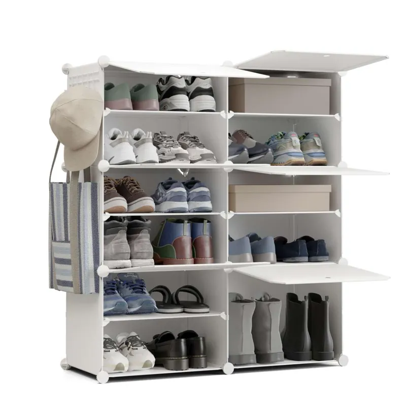 Zapateros Cube C6 Newlux Blanco 6 Compartimentos, 24 pares (83x32x95cm) - Muebles