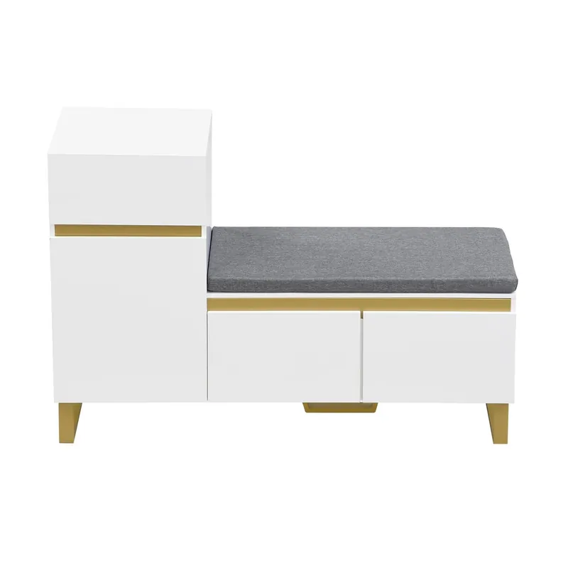 Zapatero 4 niveles 80x35x110 cm - Armario moderno con cajones y puertas - Blanco