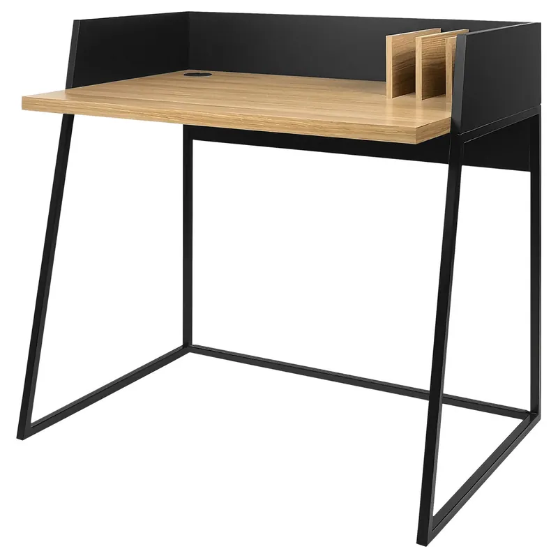 Escritorio de madera y negro CHARLES - Muebles