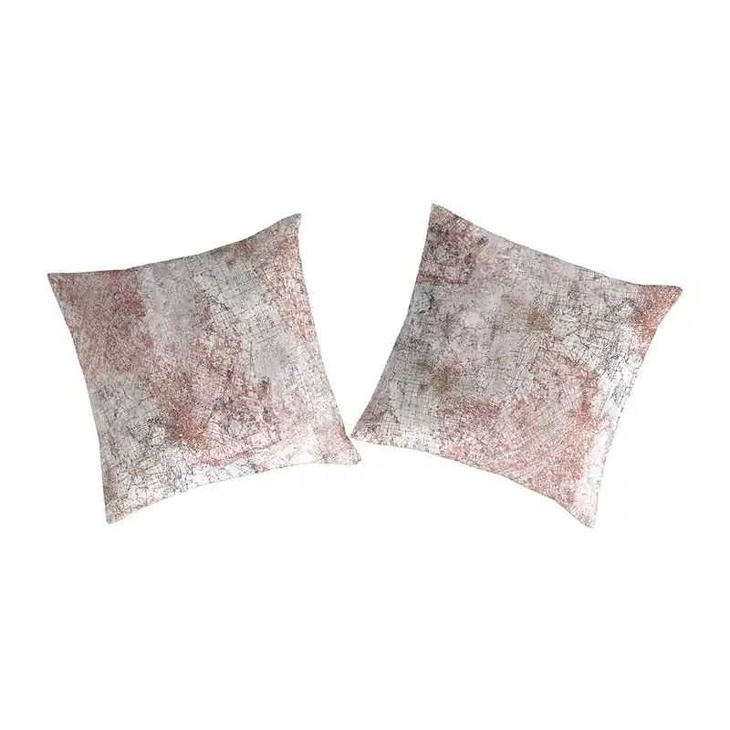 2 Fundas de almohada 100% algodón percal OBA 65x65 cm gris - Textil