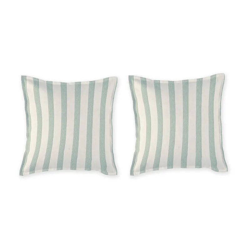 2 Fundas de almohada 100% algodón percal orgánico BENGALE 50x50+2,5 cm - verde claro
