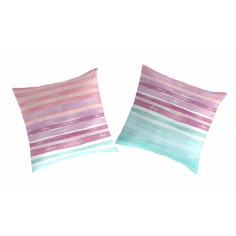 Funda de almohada ELYSE (2) rosa/verde/azul 65x65(2) Cm - Textil