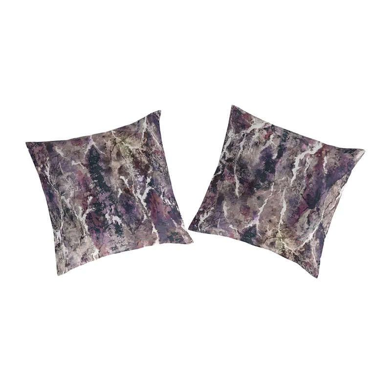 Funda de almohada (2) HAZAR violeta/beige 65x65(2) cm - Textil