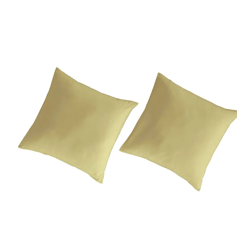 2 Fundas de almohada 100% algodón percal orgánico 65x65 cm amarillo claro - Textil