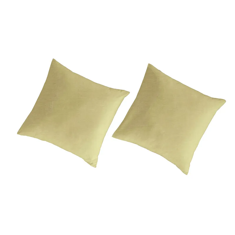 2 Fundas de almohada de algodón orgánico LISO 65x65 cm - amarillo claro