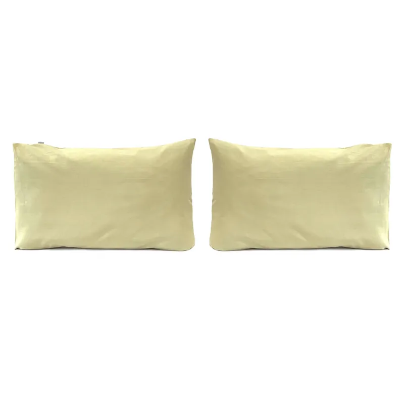 2 Fundas de almohada de algodón orgánico LISO 50x75 cm - amarillo claro