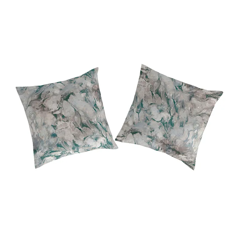 Funda de almohada (2) ZARCI verde/gris 65x65(2) cm - Textil