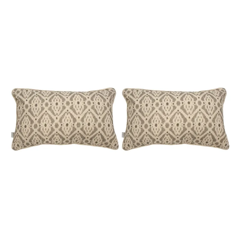 2 Fundas de cojín decorativo 85% algodón 15% lino FORMENTERA COORD 30x50 cm gris - Textil