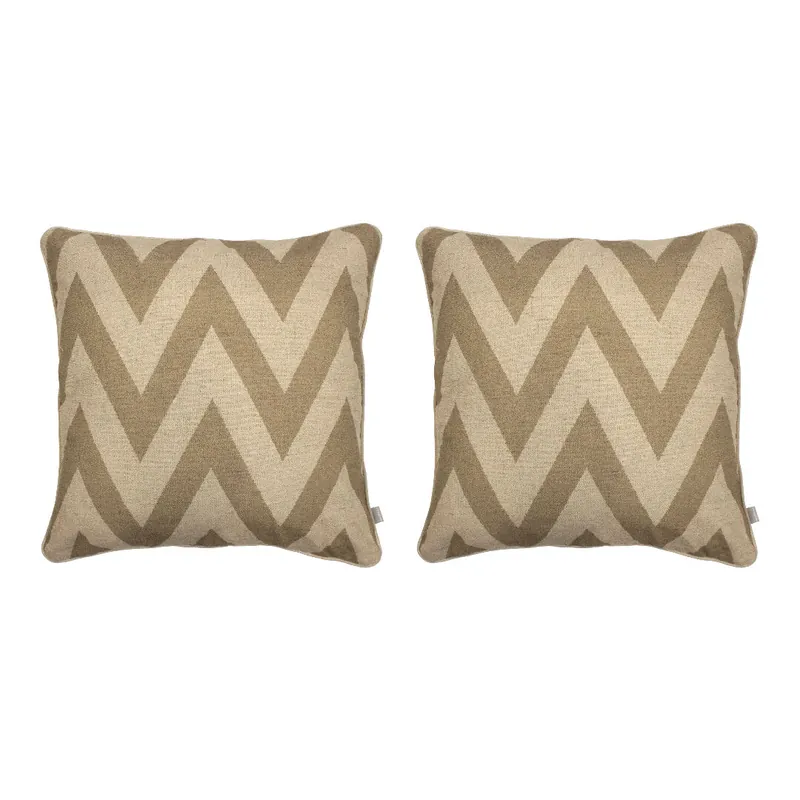 2 Fundas de cojín decorativo 85% algodón 15% lino MEENA CUADRADO 50x50 cm lino - Textil