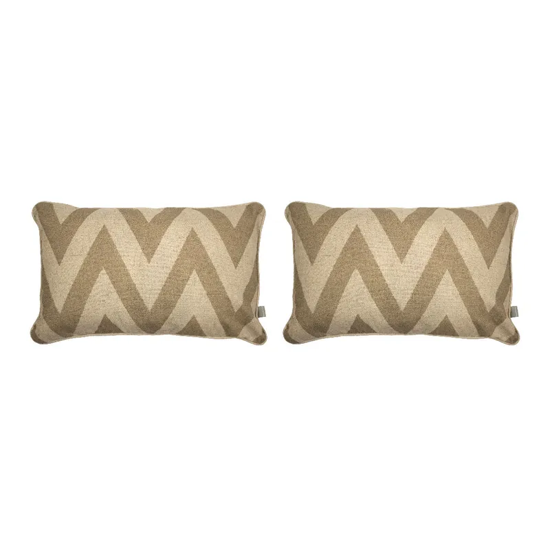 2 Fundas de cojín decorativo 85% algodón 15% lino MEENA 30x50 cm lino - Textil