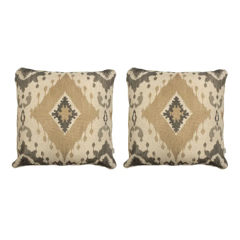 2 Fundas de cojín decorativo 85% algodón 15% lino PORTIA MAXI 50x50 cm lino - Textil