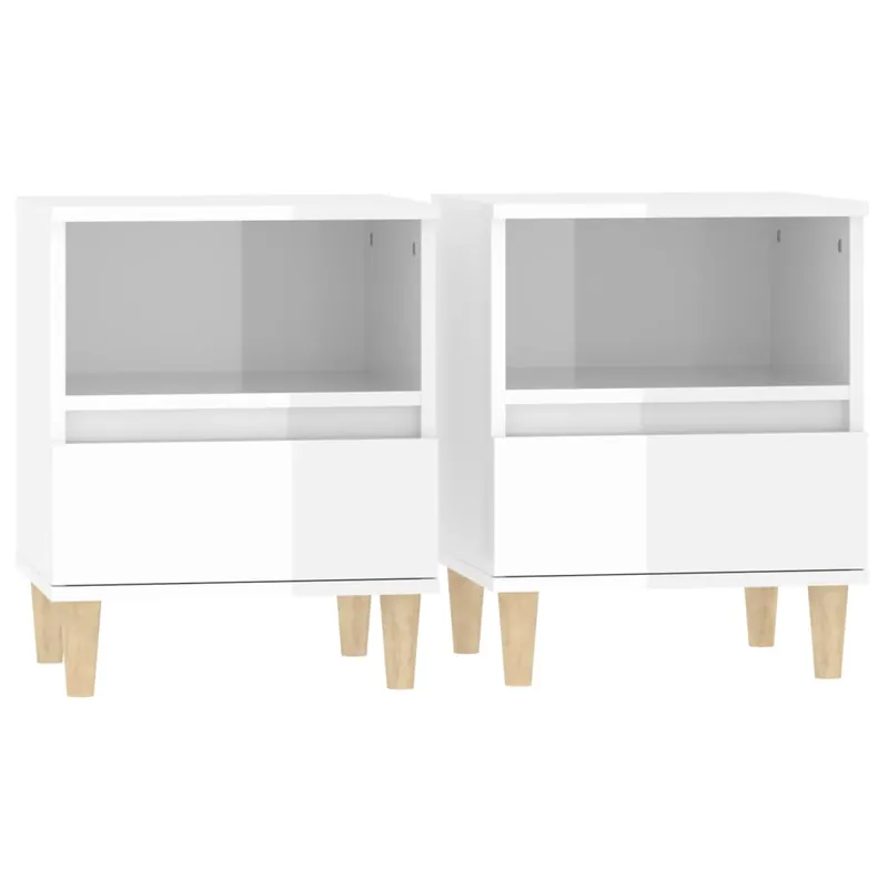 vidaXL Mesitas de noche 2 unidades negro 40x35x50 cm - Muebles
