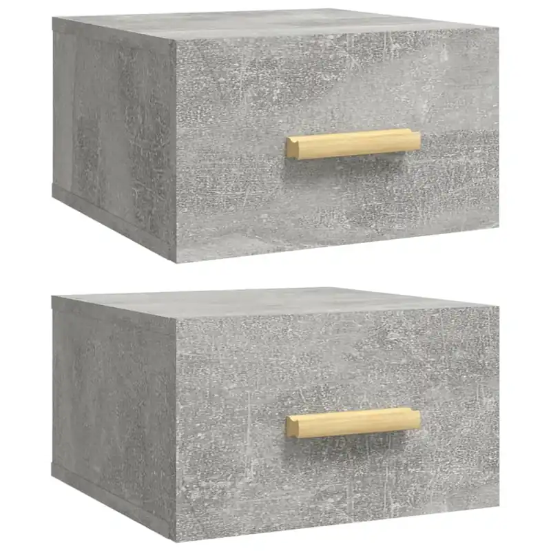 vidaXL Mesitas de noche de pared 2 uds color roble Sonoma 35x35x20 cm - Muebles