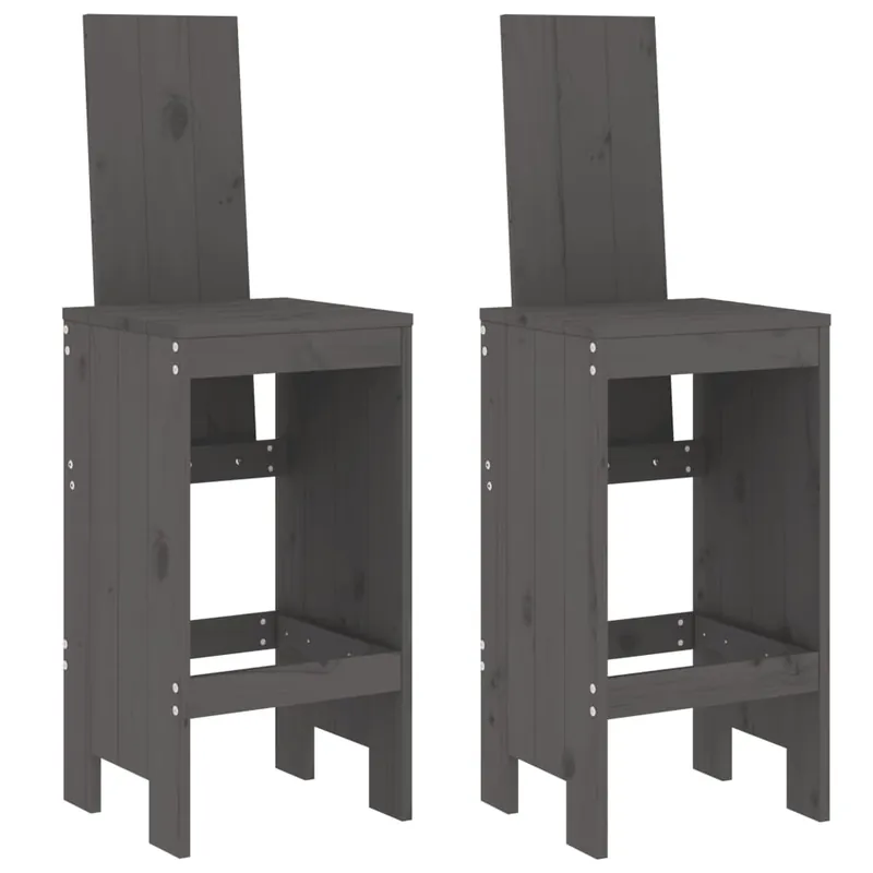 Taburetes de cocina 2 unidades madera de abeto Douglas 40x42x120 cm - Muebles
